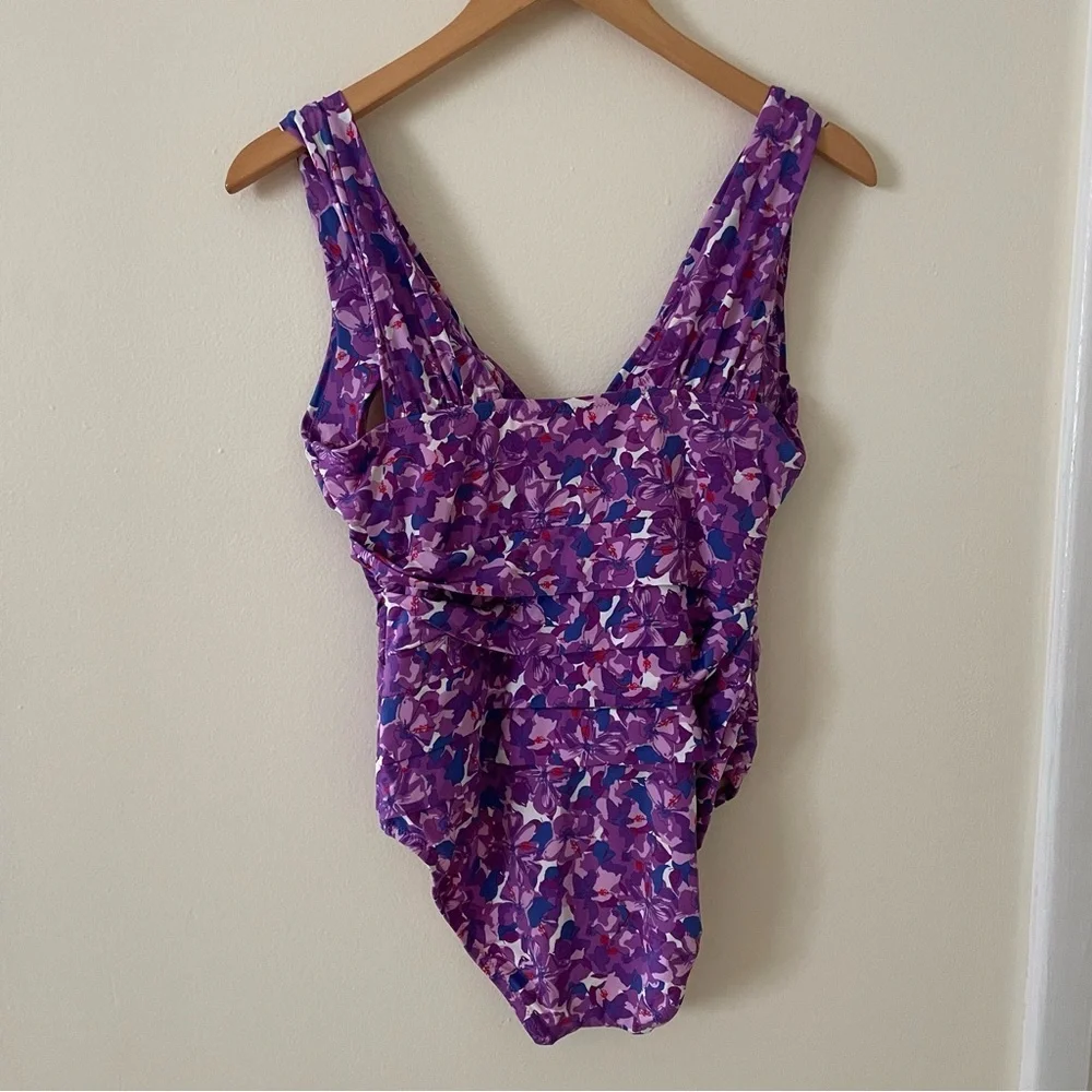 Gamet Hill Purple Floral Kids One Piece Swimsuit